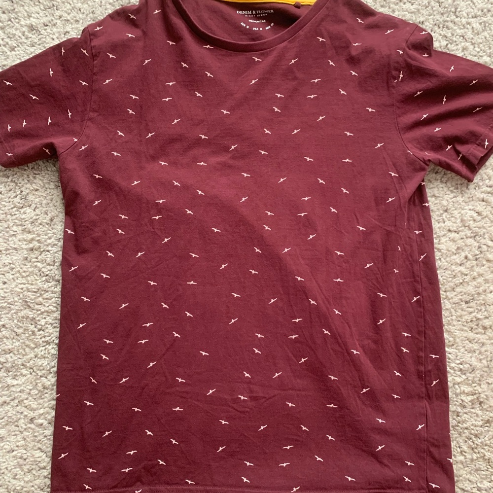 Denim & Flower Maroon Seagulls T-Shirt